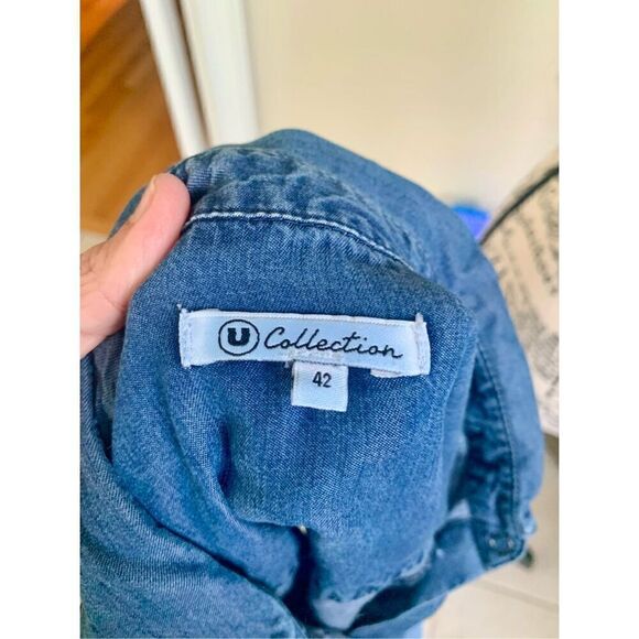 U Collection Denim Button Down Shirt - Picture 3 of 6